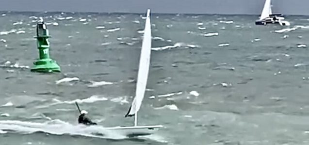 Sturm bei der Warnemünder Woche: ILCA6 Video in aufgewühlter See