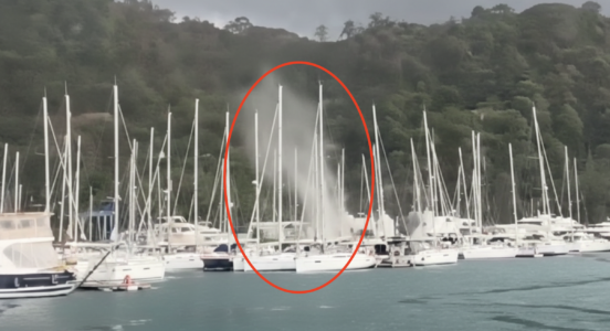 Wetter am Mittelmeer: Wasserhose wirbelt durch die Marina