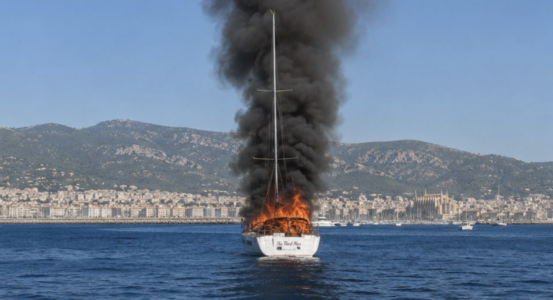 Feuer in der Bucht von Palma: Dufour Charteryacht „Smart Electric“ brennt aus und sinkt